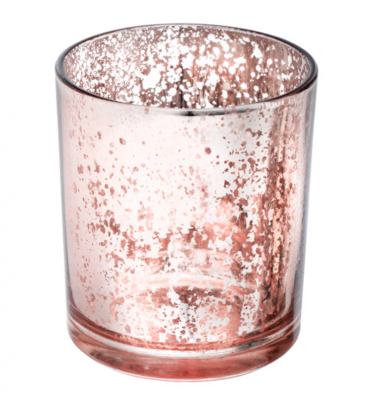 Medium Mercury Speckle Votive Holder – Rose Gold