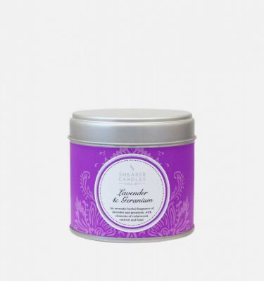 Lavender and Geranium Candle Tin