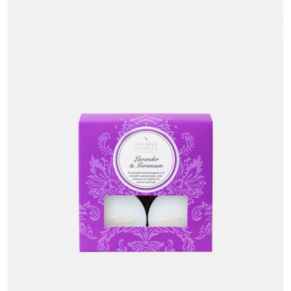 Shearer Lavender and Geranium Tealights x 8