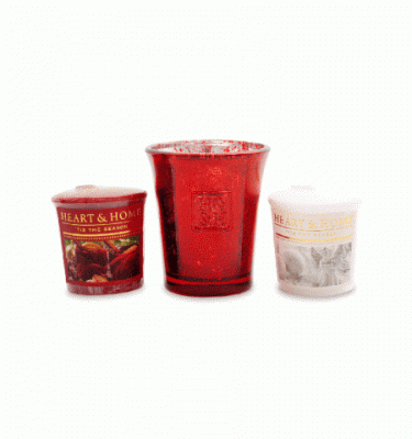 2 Votives and Holder – Christmas Gift Set