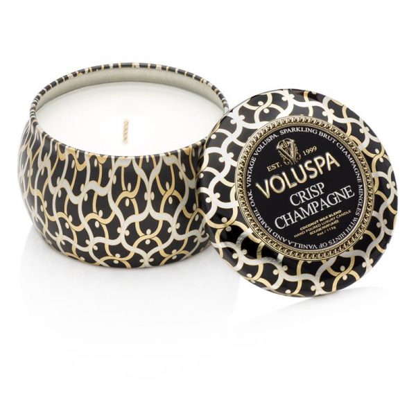 Voluspa Maison Noir Mini Tin Candle - Crisp Champagne