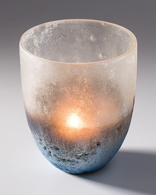 Graduated colour rounded tealight holder