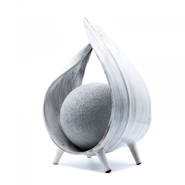 Natural Whitewash Wrapover Coconut Lamp