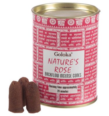 Goloka Rose Backflow Incense Cones