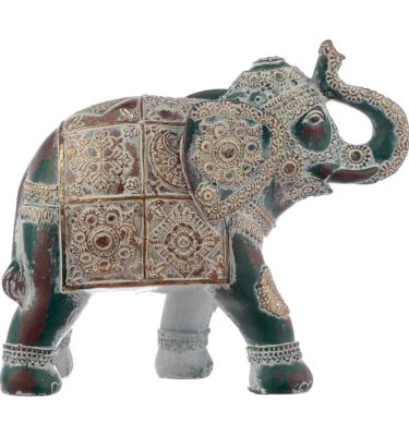 Small Turquoise and Gold Elephant