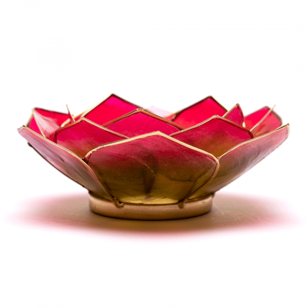 Green & Pink Gold Petal Lotus Candle Holder