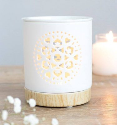 White Mandala Cut Wax / Oil Burner