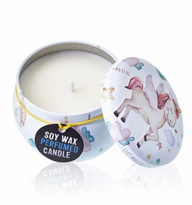 Art Tin Candle - Unicorns - Moonstone