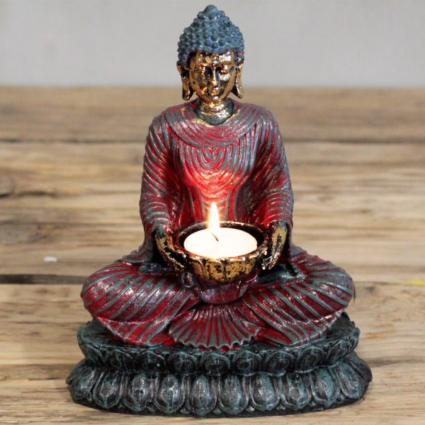 Devotees Antique Buddha Candle Holder