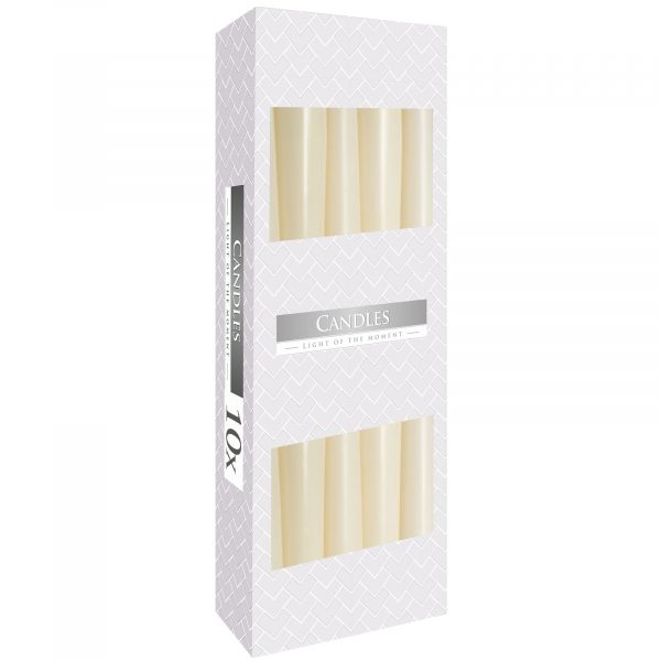 10 x Ivory Taper Candle