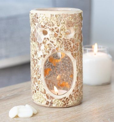 Gold Pillar Crackle Oil Burner